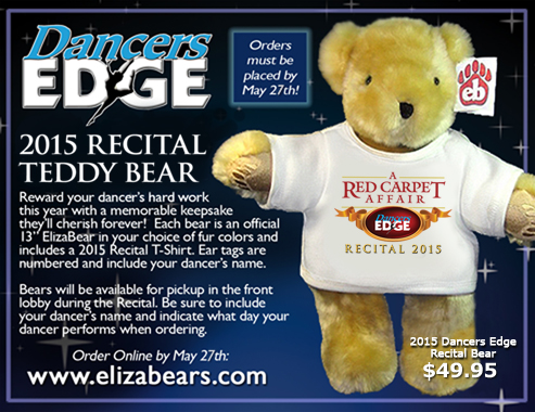 Dancers Edge Recital 2015 Teddy Bear